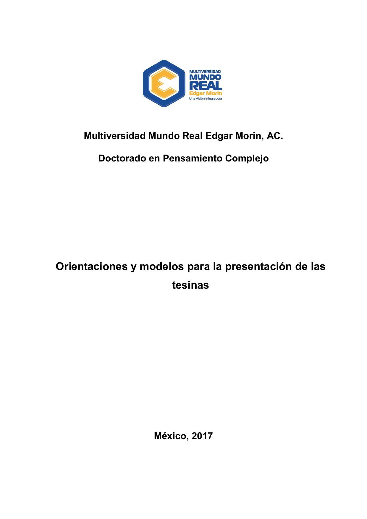 Orientaciones y Modelos Tesina Maestria 2017